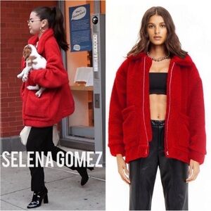I AM GIA Red Pixie Teddy Coat